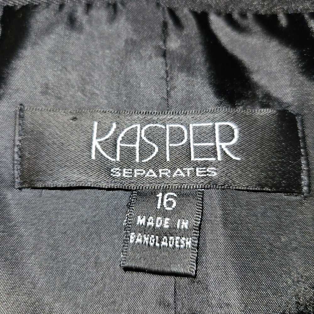 Kasper Separates Womens Black Single Button Stand… - image 3